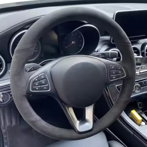 Hand-stitched Car Steering Wheel Cover Suede For Mercedes Benz A180 A200 B180 B200 C180 C200 C260 C3