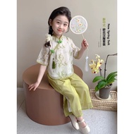 汉服女童夏季2025新款中国风夏装女孩古风夏款唐装儿童新中式套装Hanfu Girls' Summer 2025 New Chinese Styleguoja010.my