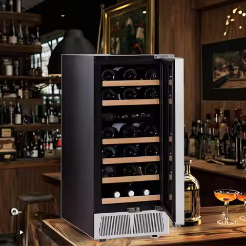 85L 28 Bottles Dual Zone Stainless Steel Freestanding Fridge 1 Year Warranty for Restaurant Hotel Ho