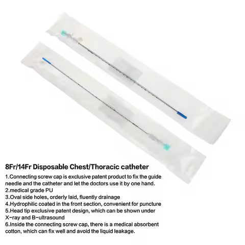 Disposable Thoracic Drainage Catheter Chest Tube With Trocar PVC Drainage Catheter Thoracic Drainage