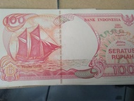 Uang Kertas 100 Rupiah Perahu Layar Tahun 1991 UNC