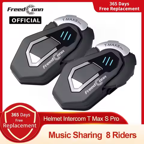 FreedConn Bluetooth Motorcycle Intercom Helmet Headset Music FM Waterproof 8 Riders Headphones Comun