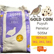 [Repack] 1kg, 2kg, 5kg Gold Coin 505M Makanan Puyuh Penelur