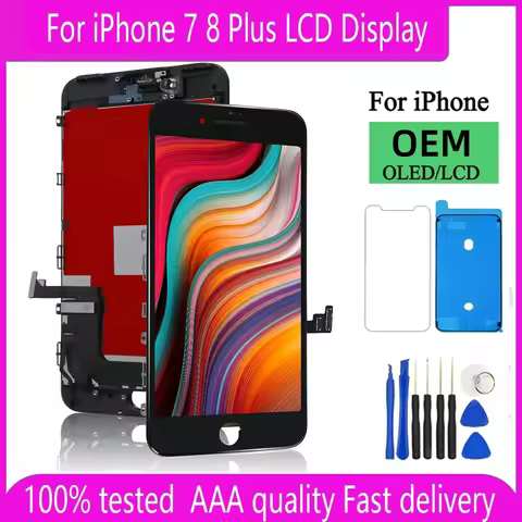 100% Test Screen For iPhone 7 8 Plus LCD Display With 3D Touch Screen Digitizer Assembly For iPhone