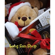 Santa Christmas Teddy Bear Doll &amp; 2pcs Lindt Chocolate - Imported Chocolate