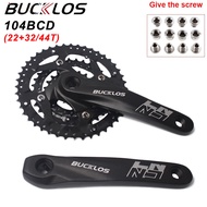 Mountain Bike Crank Aluminum Alloy 104BCD/170mm Positive Negative Chainring 44-32-22T Chainring 2025