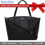 Kate Spade Handbag In Gift Box Crossbody Bag Satchel Pebbled Leather Black # WKR00240