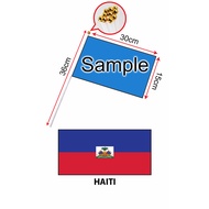 Haiti Hand Flag With Stick (15x30cm)/ Bendera Tangan Dunia Haiti (15x30cm)
