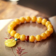 Yellow Beeswax Safe Buckle Bracelet Bracelet Old Beeswax Single Ring Bracelet Men Women Style Artifi