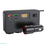 dreamedge14 12V 24V Universal Car Power Adapter With LED Voltage Display USB Ports For Multiple Devi
