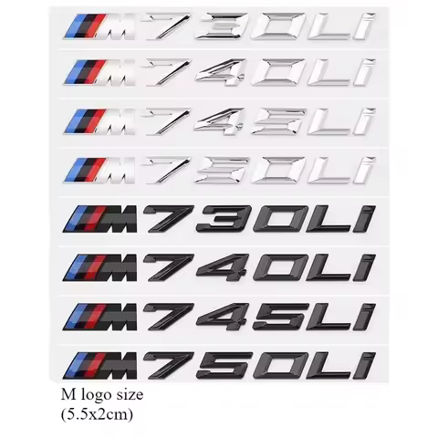 New Badge BMW ABS Car Label 7 Series Black and Silver 730 Tail 735 740 750 760 Digital M Label New G