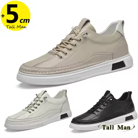 Man Lift Sneakers Men Booster Shoes Elevator Height Increase Insole 5cm Sports Plus Size 38-44
