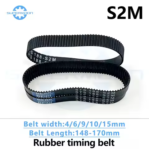 S2M Timing Belt Length 148 150 152 154 156 158 160 162 164 166 168 170mm Width 4-15mm Closed-Loop To
