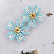 鉤針 串珠 編織  櫻花 耳環