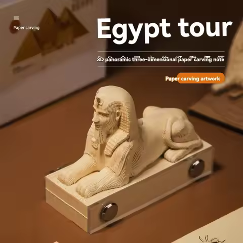 2025 3D Egyptian Sphinx Paper Sculpture Desk Calendar Myth Memo Pad Tear-Away Notepad DIY Craft Gift