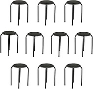 AITECH AIS Stacking Stool, Set of 10, Width 14.8 x Depth 14.8 x Height 17.7 inches (37.5 x 37.5 x 45