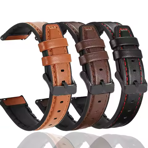 Leather Watch Strap For TicWatch Pro 3 Ultra Wristband GPS/LTE For Ticwatch GTX S2 E2 E3 GTH/GTW Bra