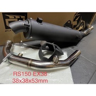 CJ IPOH EXHAUST RS150 SUPER CHARGER/EX38 35x38/38x38mm 🔥FREE CAP+ FIBER🔥