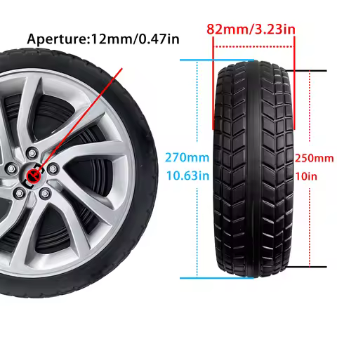 1PCS 33cm/13'' and 26cm/10'' PU Rubber Soft Tire for Children's Electric Toys Tires Wheels Upgrade, 