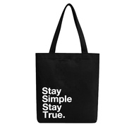 Túi Tote Ginko Có Dây Kéo Khóa ( túi con) Phong Cách ulzzang Hàn Quốc In Stay Simple Stay True B07