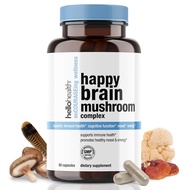 Happy Brain Mushroom Complex Nootropics Brain Support Supplement | 10 Mushroom Supplement: Lions Man