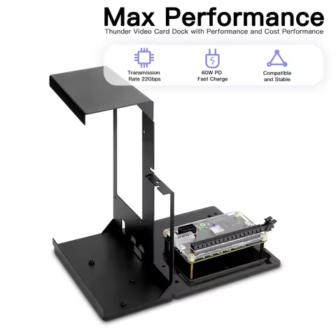 Wishcolor Graphics Card Dock External GPU Dock + USB4 Data Cable + Aluminum Alloy Bracket for ATX fo
