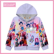 Plbuew Zip-up Hoodie for Girls Fashionable Anime Hoodie Korean Pop Anime Girl Group Zip-up Hoodie Pe