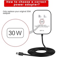 30W power cable replacement for Echo Show 8, Echo Show 15, Echo Show 10, Echo 3rd / 4th generation, AC adapter with 5 ft (about 1.5 m) cableA8071 US EU UK PLUGk Optional