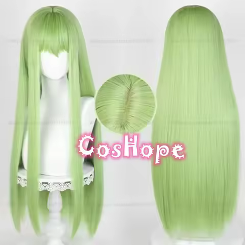 Enkidu Cosplay Wig C.C Wig Women 80cm Long Green Wig Cosplay Anime Cosplay Wigs Heat Resistant Synth