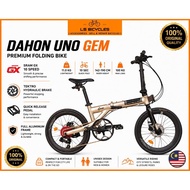 New Dahon Uno Gem 20" Folding Bike SRAM GX 10sp Aluminum Frame Basikal Lipat Dahon Hydraulic Brake 1