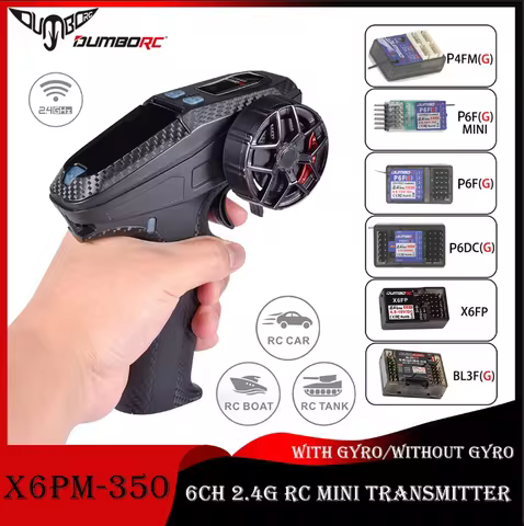 DUMBORC 6CH X6PM-350 2.4G 4.8-12V RC Mini Transmitter with P4FMG/P6FG/P6DCG/X6FP/BL3FG Gyro Receiver