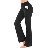 [HZA] 148-160cm Loose Sport Nurse Bootcut Flare Jersey Pants Leisure Women's High Waist Stretch  Boo