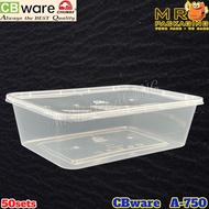 CB A750 Rectangular Container With Lid [ 50sets± ] 750ml Disposable Plastic Box - CBware Chunbe ware