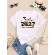2027 New Year Family Together We Make Memories Letter Printed T Shirt Girls/Boys New Year'S Gift T-S
