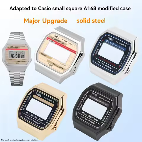 Mod Kit A168 stainless steel case for Casio A168WA A168WGG metal watch case A168WEHA bezel glass scr