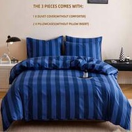 3pcs Queen Size Orange Striped Duvet Cover Set - Ultra Soft Duvet Cover Series - Lightweight, Breath