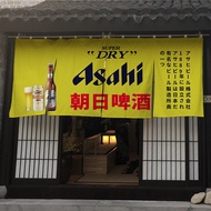 Asahi Beer Curtain, Barbecue Curtain, Barbecue Curtain, Customized Barbecue Door Curtain Japanese Style Door Curtain, Door Curtain, Half Curtain, Partition Curtain, Japanese Material Shop Izakaya Decoration Cloth Curtain, Kitchen Block Curtain, Short Curt