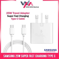 Samsung 25W Super Fast Charge 2.0 UK 3 Pin Plug Travel Charger Adapter with USB TYPE-C to TYPE-C Cab