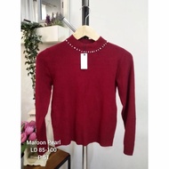 Sweater Rajut Lidi Maroon Ingni