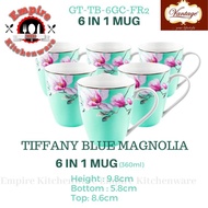 Vantage Mug Porcelain Set 6pcs Tiffany Blue Magnolia