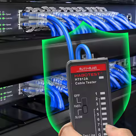 RJ45 RJ11 Network Cable Tester LED Display LAN Cable Tester Telephone & Ethernet Cable Tester LAN Wi