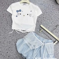 Outing set, cat shirt and cute skirt set C73(Z2)