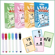 Math Flash Cards 144X Addition Subtraction Multiplication Division Math Cards Rewritable Elementary 