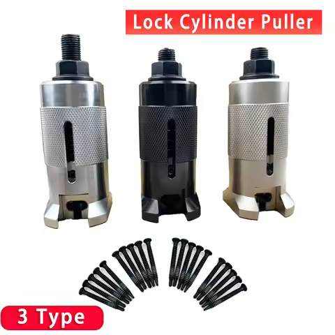Lock Cylinder Puller Nail Puller Tool and10pcs/Bag Cylinder Puller Screws Cylinder Extractor Set Rem