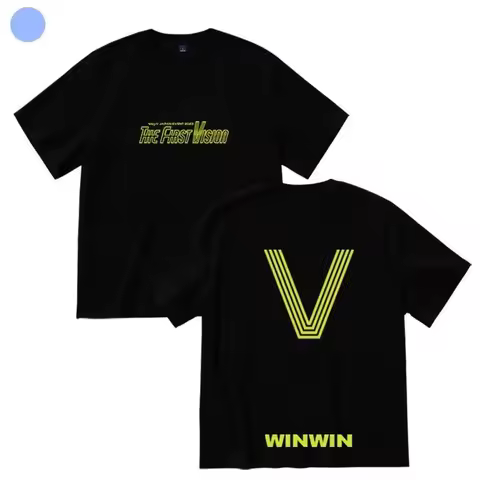 KPOP WayV The FIRST Vision Oversized T Shirt KUN HENDERY TEN WINWIN XIAOJUN YANGYANG Short Sleeve Co