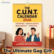 SSUNSHINE Funny Adult Calendar, 12 Months Thick Paper C.U.N.T. Calendar, Planner 2026 Wall Mount Eng