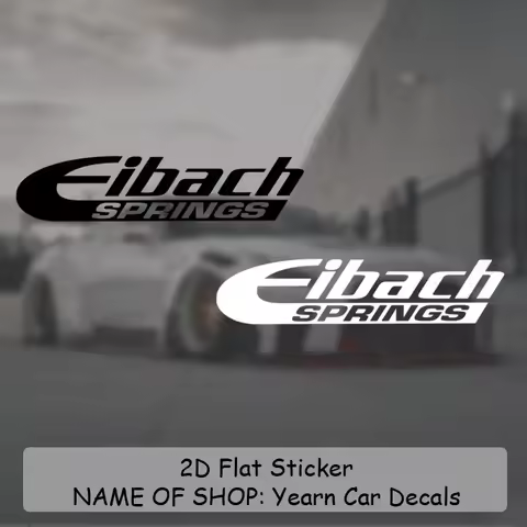 1PC Eibach Springs Logo Sticker Black White Red Transparent Vinyl Decal for Car Auto Decor