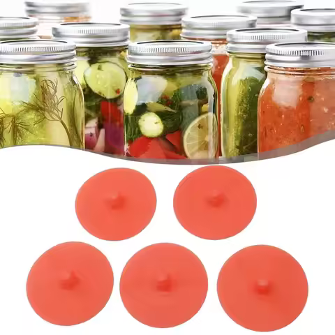 5 Pack Wide Mouth Silicone Fermentation Lids for Jars Airlock Covers for Vegetables Pickles Sauerkra