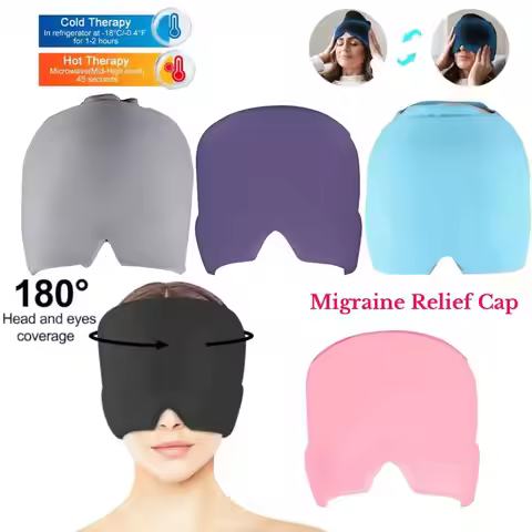 Relief Headgear Migraine Relief Cap Gel Ice Cap Cold Compress Therapy Cap Ice Head Wrap Pack Eye Mas