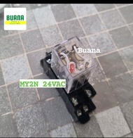 Relay MY2N 24vac + socket 8 pin / Relay MY2N 24VAC 8 pin